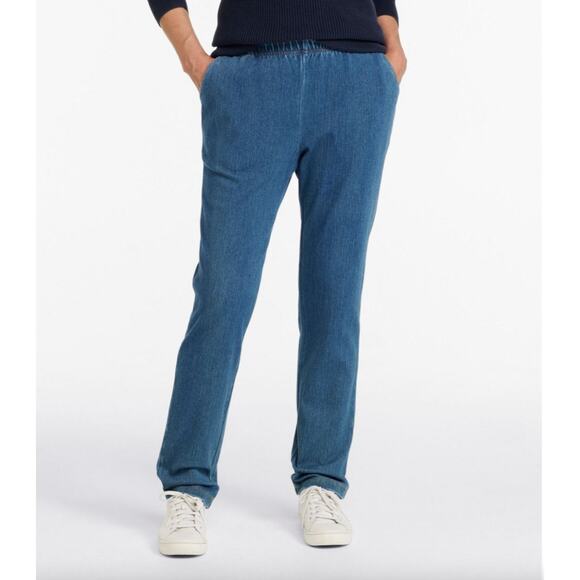 LL Bean Perfect Fit Denim Pants Women’s XL Stonewashed High Rise Tapered Elastic - Picture 12 of 16